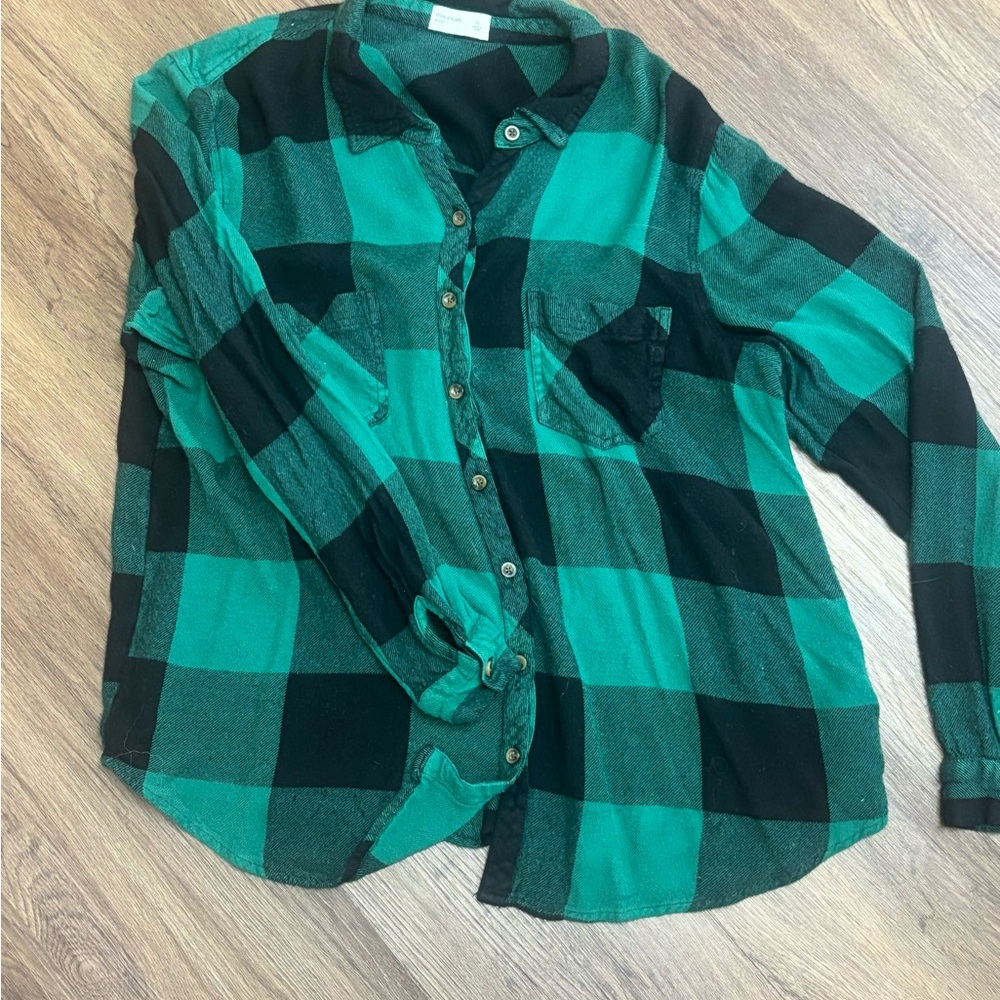 Dark Green Plaid Flannel